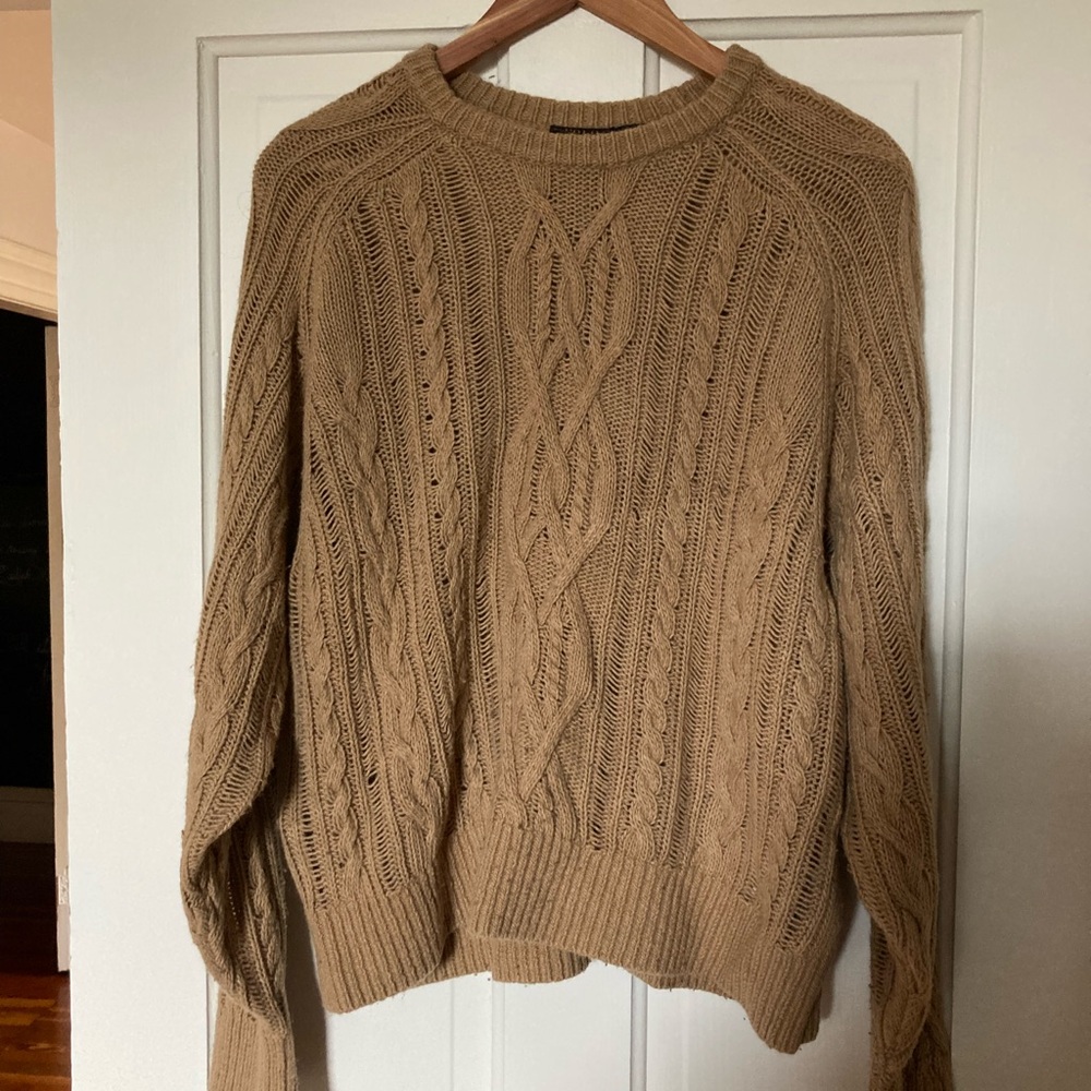Polo by Ralph Lauren Women's Tan Cable Knit Sweater